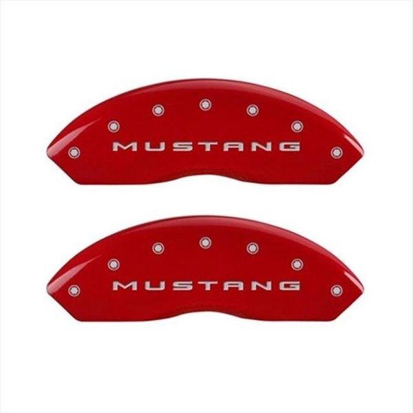 Mgp Caliper Covers MGP Caliper Covers 10202SMB2RD Mustang Red Caliper Covers - Engraved Front & Rear; Set of 4 10202SMB2RD